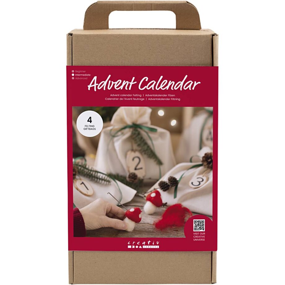 Kreativ Adventskalender til Filtning - 1 pk.