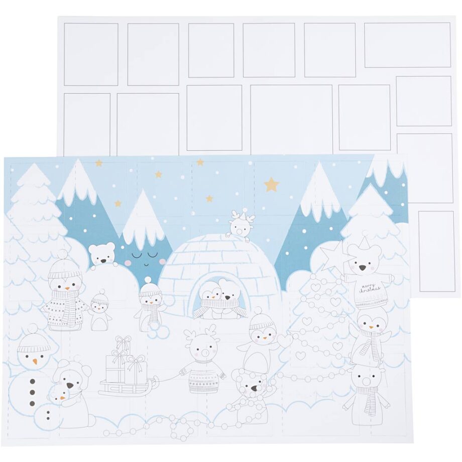 Julekalender 30x42 cm med 24 overraskelser