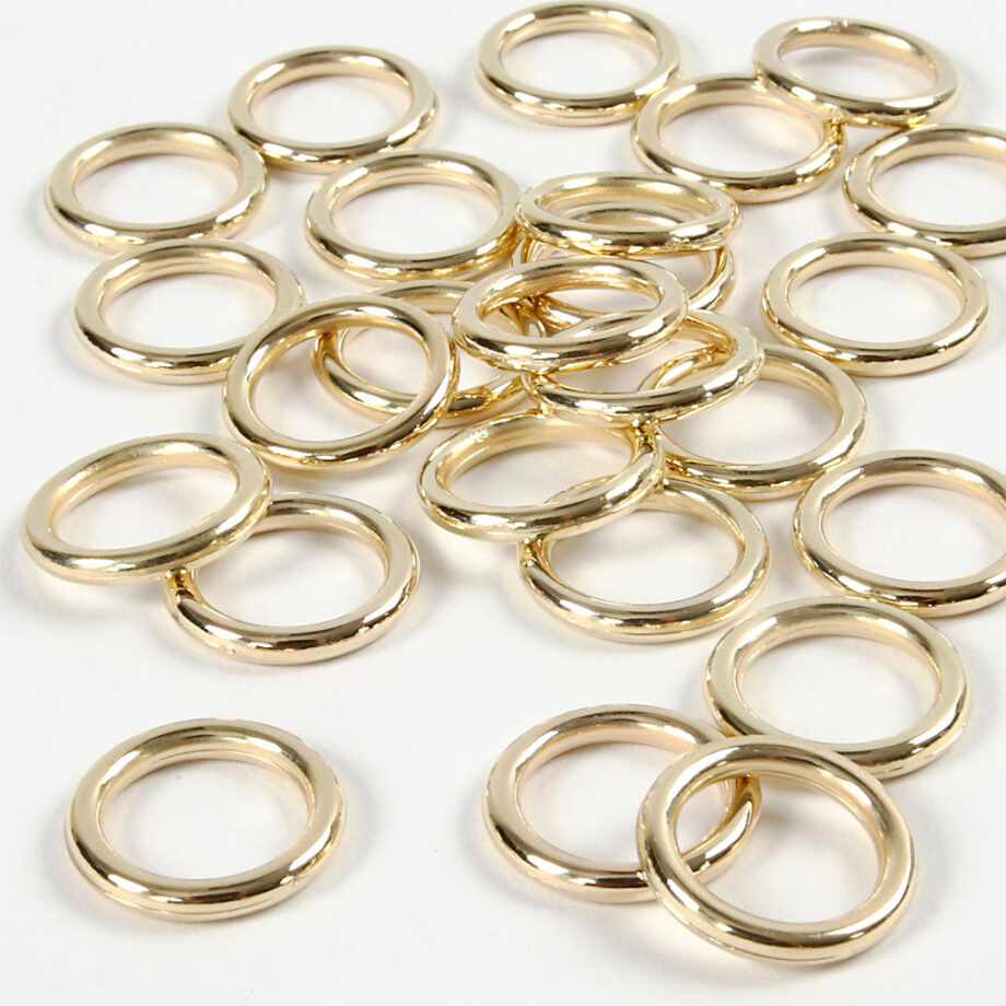 Guld Plastringe 15 mm - 25 stk. til Kreative Projekter