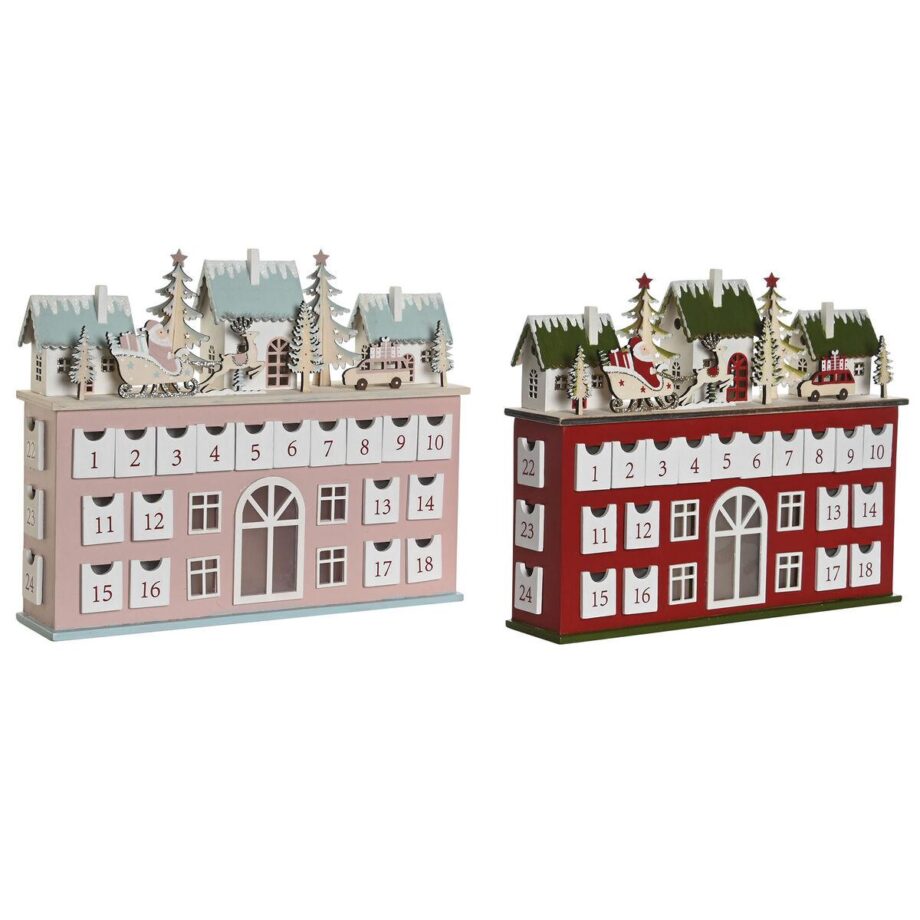 Adventskalender DKD Home Decor Træ 37,5 x 8,5 x 31 cm (2 enheder)