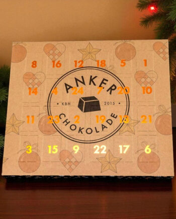 Julekalender Med økologisk Fyldt Chokolader  Anker Chokolade